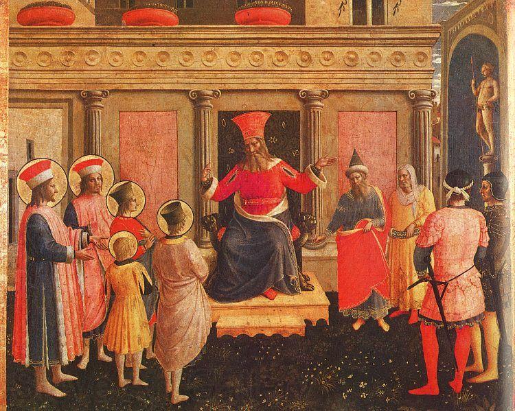 Fra Angelico Saints Cosmas and Damian with their Brothers before Lycias Norge oil painting art